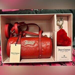 Juicy Couture Vibrant Red Mini Bag with Heart Charm